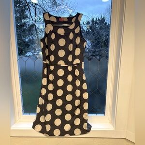 Boden Gray and White A-line Midi Dress